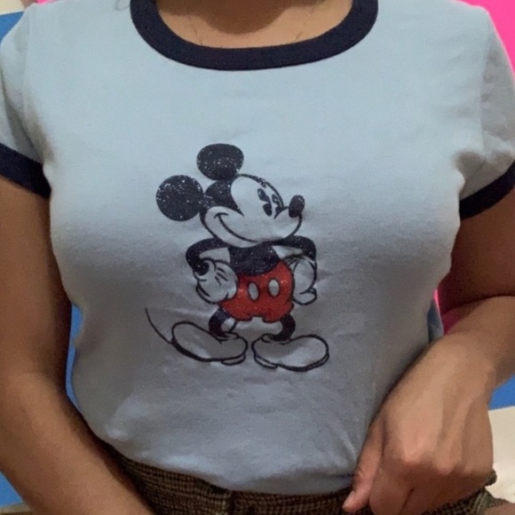 Disney Tops - vtg disney mickey mouse light blue tee ✧